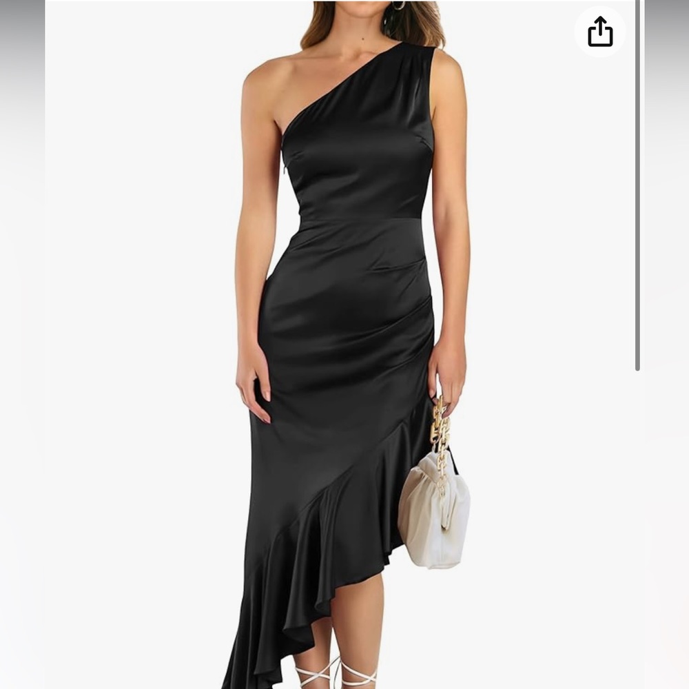 Black satin dress